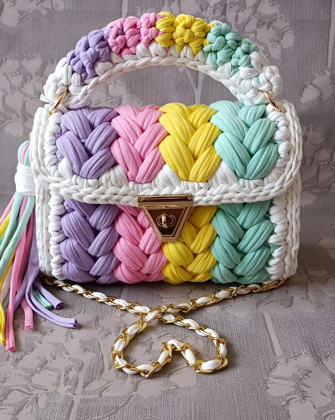 The Candy Carousel: Hand-Braided Pastel Statement Bag