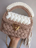 The Mocha Braid: Artisanal Two-Tone Satchel