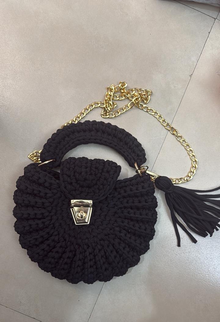 Oreo Crochet Bag - Black